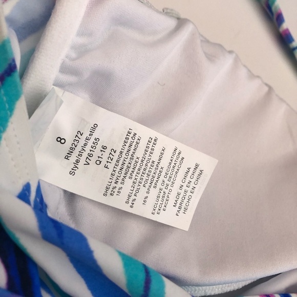 Island Escape Tiered Swim Top Ruffles Bandini Swimsuit Women’s Size 8 NEW - Picture 8 of 8